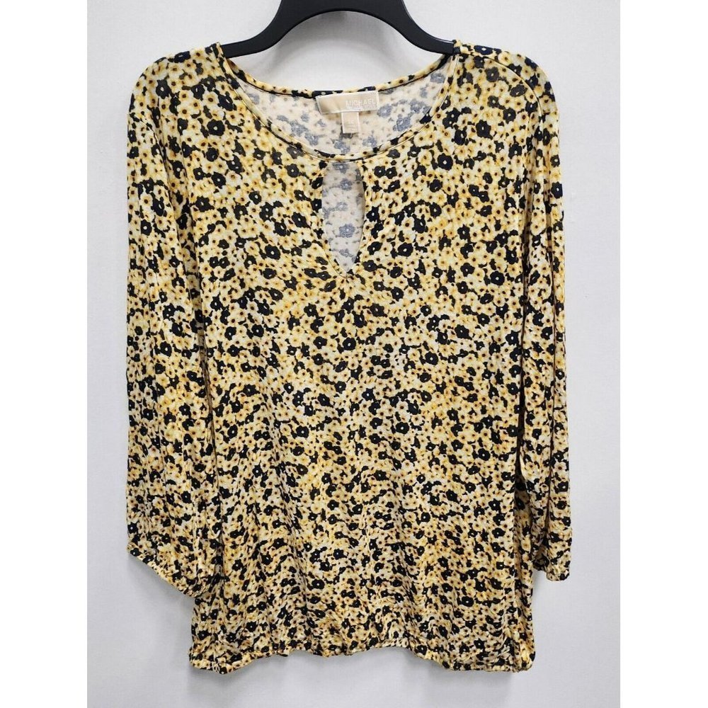 Michael Kors Floral Print Blouse - Yellow and Black